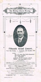 Document - LYDIA CHANCELLOR COLLECTION: 'THE BENDIGO CHORAL SOCIETY FIFTEENTH GRAND SOCIETY.'