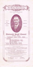 Document - LYDIA CHANCELLOR COLLECTION: ' THE BENDIGO CHORAL SOCIETY.' THIRTEENTH GRAND CONCERT