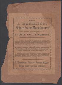Document - J HARRISON PICTURE FRAME MANUFACTURER, 64 PALL MALL, SANDHURST