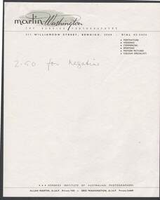 Document - MARTIN WASHINGTON BENDIGO PHOTOGRAPHERS