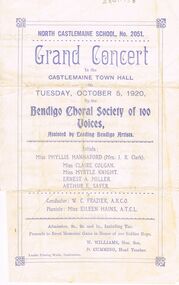 Document - LYDIA CHANCELLOR COLLECTION: BENDIGO CHORAL SOCIETY GRAND CONCERT