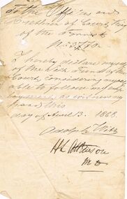 Document - ANCIENT ORDER OF FORESTERS NO. 3770 COLLECTION:  MEDICAL CERTIFICATE