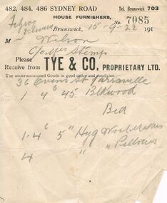 Document - LYDIA CHANCELLOR COLLECTION: TYE & CO DOCKET