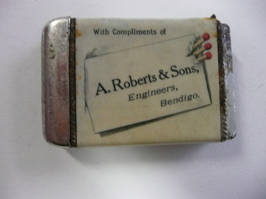 Container - A ROBERTS & SONS MATCHHOLDER
