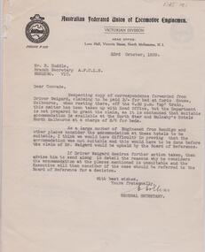 Document - BADHAM COLLECTION: LETTER RE WIEGARD HOTEL ACCOMMODATION