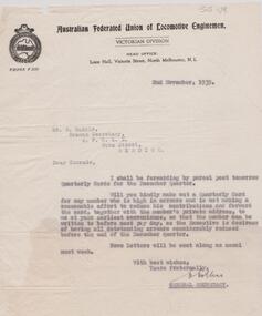 Document - BADHAM COLLECTION: LETTER TO MR. R. HUDDLE