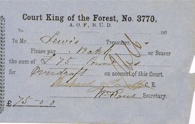 Document - ANCIENT ORDER OF FORESTERS NO 3770 COLLECTION: TO PAY