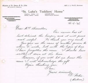 Document - LYDIA CHANCELLOR COLLECTION: AUSTRALIAN COMFORTS FUND