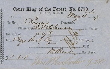 Document - ANCIENT ORDER OF FORESTERS NO 3770 COLLECTION: TO PAY