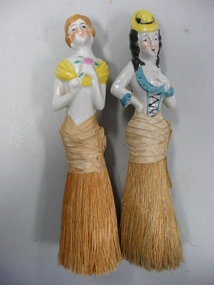 Leisure object - Porcelain half dolls with brush skirt