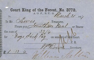 Document - ANCIENT ORDER OF FORESTERS NO 3770 COLLECTION: TO PAY