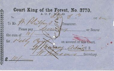 Document - ANCIENT ORDER OF FORESTERS NO 3770 COLLECTION: TO PAY