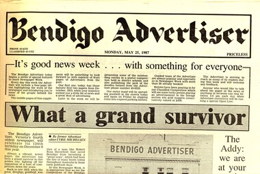 Newspaper - SIX BENDIGO ADVERTISERS MAY 25TH TO MAY 30TH 1987