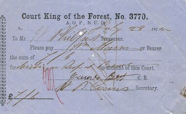 Document - ANCIENT ORDER OF FORESTERS NO 3770 COLLECTION: TO PAY