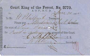 Document - ANCIENT ORDER OF FORESTERS NO 3770 COLLECTION: TO PAY