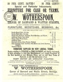 Document - W WOTHERSPOON 19TH CENTURY CATALOGUE
