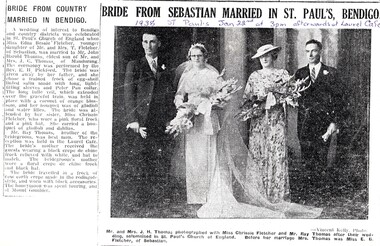 Document - ENNIS BUCKRABANYULE COLLECTION: MARRIAGE PHOTO, 1938