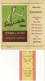 Ephemera - NORMAN J OLIVER PHOTOGRAPH FOLDER