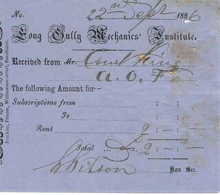 Document - ANCIENT ORDER OF FORESTERS NO 3770 COLLECTION: RECEIPT