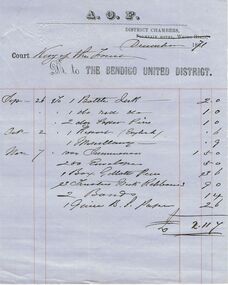 Document - ANCIENT ORDER OF FORESTERS NO 3770 COLLECTION: ACCOUNT