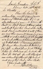 Document - ANCIENT ORDER OF FORESTERS NO 3770 COLLECTION: LETTER