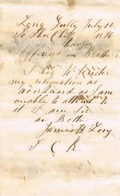 Document - ANCIENT ORDER OF FORESTERS NO 3770 COLLECTION: LETTER OF RESIGNATION