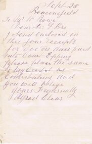 Document - ANCIENT ORDER OF FORESTERS NO 3770 COLLECTION: LETTER