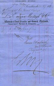 Document - ANCIENT ORDER OF FORESTERS NO 3770 COLLECTION: ACCOUNT/RECEIPT