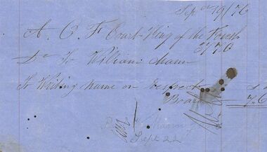 Document - ANCIENT ORDER OF FORESTERS NO 3770 COLLECTION: ACCOUNT/RECEIPT