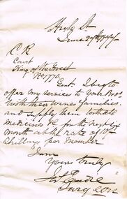 Document - ANCIENT ORDER OF FORESTERS NO 3770 COLLECTION: LETTER