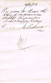 Document - ANCIENT ORDER OF FORESTERS NO 3770 COLLECTION: RECEIPT