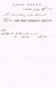 Document - ANCIENT ORDER OF FORESTERS NO. 3770 COLLECTION: ACCOUNT