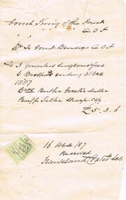 Document - ANCIENT ORDER OF FORESTERS NO. 3770 COLLECTION: RECEIPT