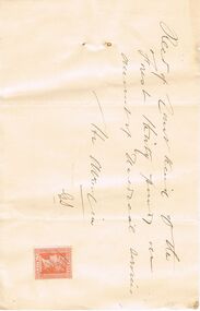 Document - ANCIENT ORDER OF FORESTERS NO. 3770 COLLECTION: RECEIPT