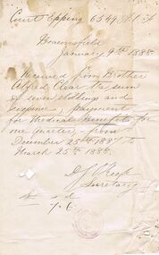 Document - ANCIENT ORDER OF FORESTERS NO. 3770 COLLECTION: RECEIPT