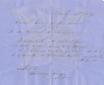 Document - ANCIENT ORDER OF FORESTERS NO. 3770 COLLECTION: MEMO