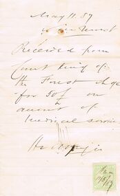 Document - ANCIENT ORDER OF FORESTERS NO. 3770 COLLECTION: RECEIPT