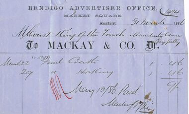 Document - ANCIENT ORDER OF FORESTERS NO. 3770 COLLECTION: BENDIGO ADVERTISER OFFICE