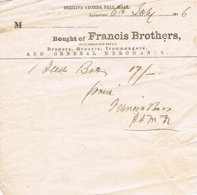Document - ANCIENT ORDER OF FORESTERS NO 3770 COLLECTION: RECEIPT