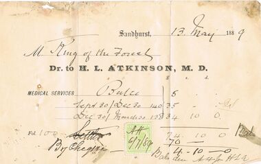 Document - ANCIENT ORDER OF FORESTERS NO 3770 COLLECTION: ACCOUNT/RECEIPT