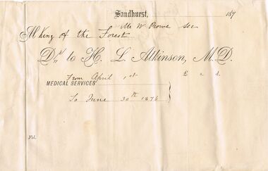 Document - ANCIENT ORDER OF FORESTERS NO 3770 COLLECTION: ACCOUNT