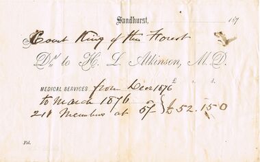 Document - ANCIENT ORDER OF FORESTERS NO 3770 COLLECTION: ACCOUNT
