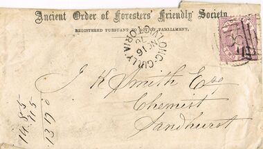 Document - ANCIENT ORDER OF FORESTERS NO 3770 COLLECTION: ENVELOPE