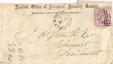 Document - ANCIENT ORDER OF FORESTERS NO 3770 COLLECTION: ENVELOPE