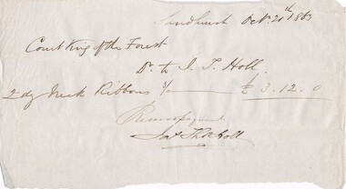Document - ANCIENT ORDER OF FORESTERS NO. 3770 COLLECTION:   RECEIPT
