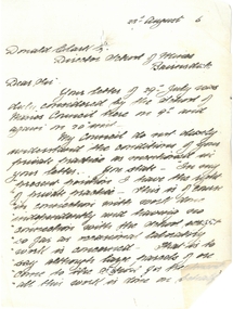 Document - SANDHURST SCHOOL OF MINES  COLLECTION: LETTER TO DONALD CLARK, 28/12/1906