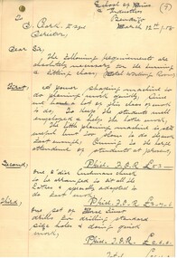 Document - SANDHURST SCHOOL OF MINES COLLECTION : LETTER  TO D CLARK ESQ DIRECTOR, 12/03/1908