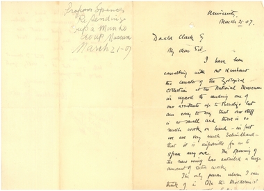 Document - SANDHURST SCHOOL OF MINES COLLECTION :  LETTER FROM PROFESSOR SPENCER