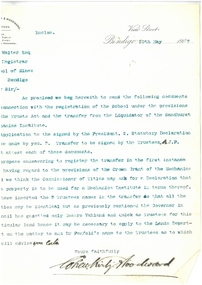 Document - SANDHURST SCHOOL OF MINES COLLECTION: LETTER FROM COHEN , KIRBY & WOODWARD  SOLICITORS