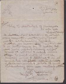 Document - SANDHURST SCHOOL OF MINES COLLECTION: LETTER RE THE STUFFING OF A CANARY